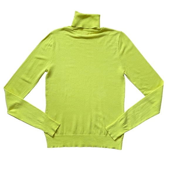 Simons Twik Neon Yellow Green Long Sleeve Turtleneck Medium / Large - Picture 2 of 4